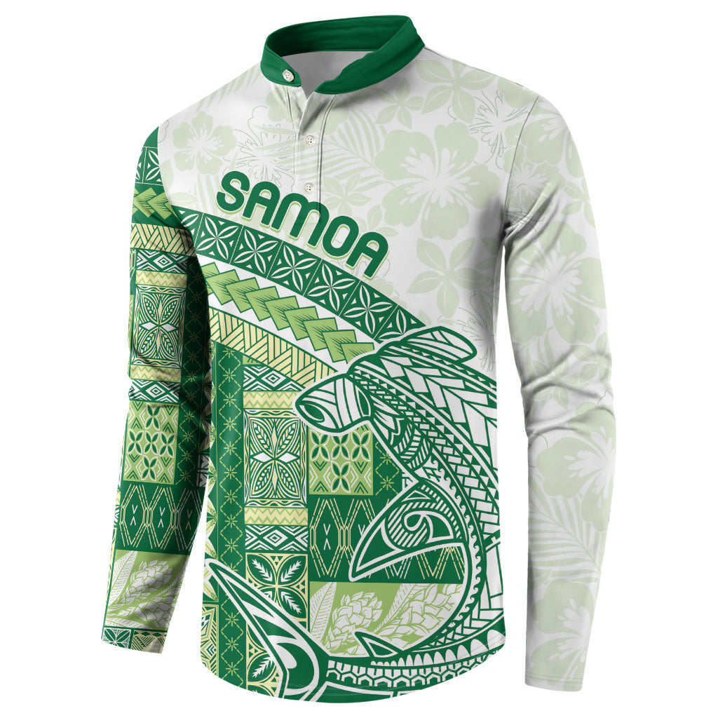 Samoa Mamanu Siapo Forest Green Button Sweatshirt Tatau Malie