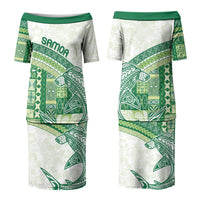 Samoa Mamanu Siapo Forest Green Couples Matching Puletasi and Hawaiian Shirt Tatau Malie