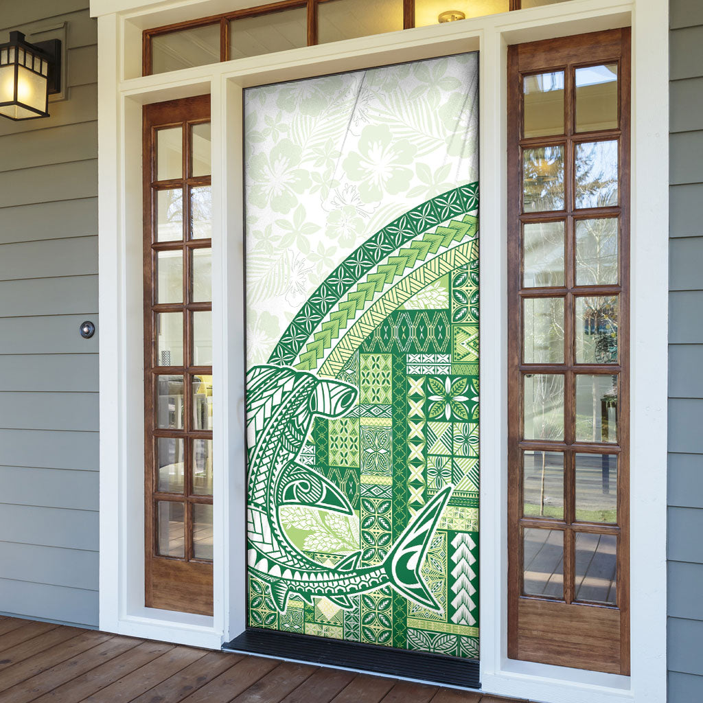 Samoa Mamanu Siapo Forest Green Door Cover Tatau Malie