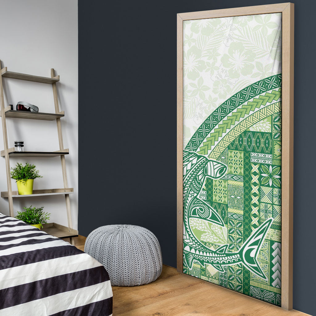 Samoa Mamanu Siapo Forest Green Door Cover Tatau Malie