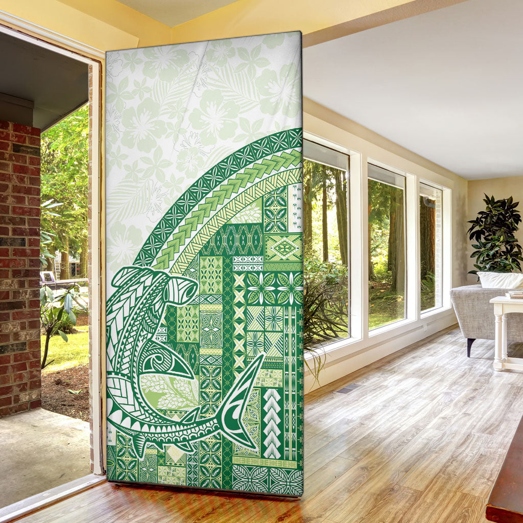 Samoa Mamanu Siapo Forest Green Door Cover Tatau Malie