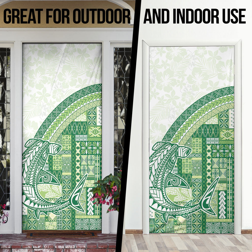 Samoa Mamanu Siapo Forest Green Door Cover Tatau Malie