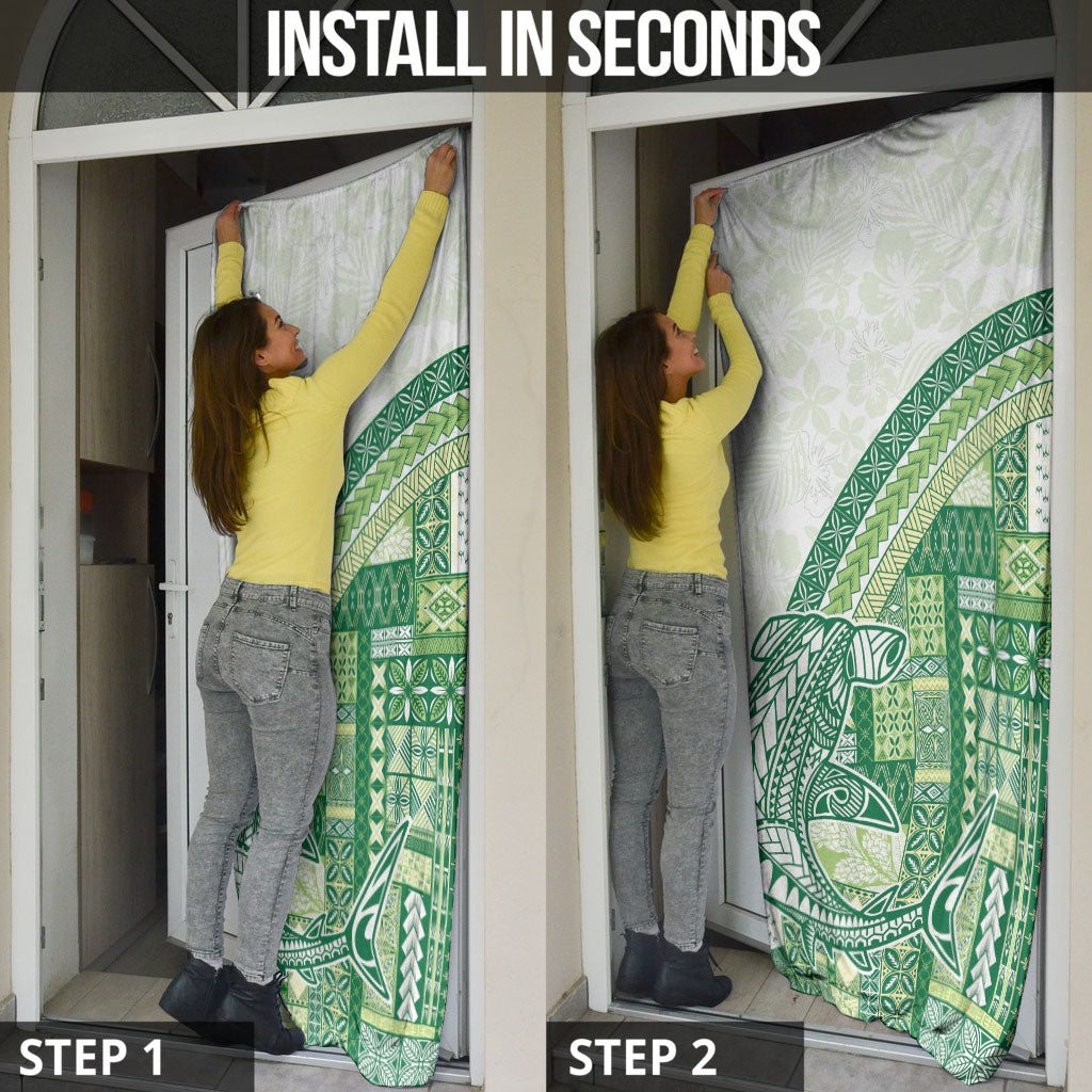 Samoa Mamanu Siapo Forest Green Door Cover Tatau Malie
