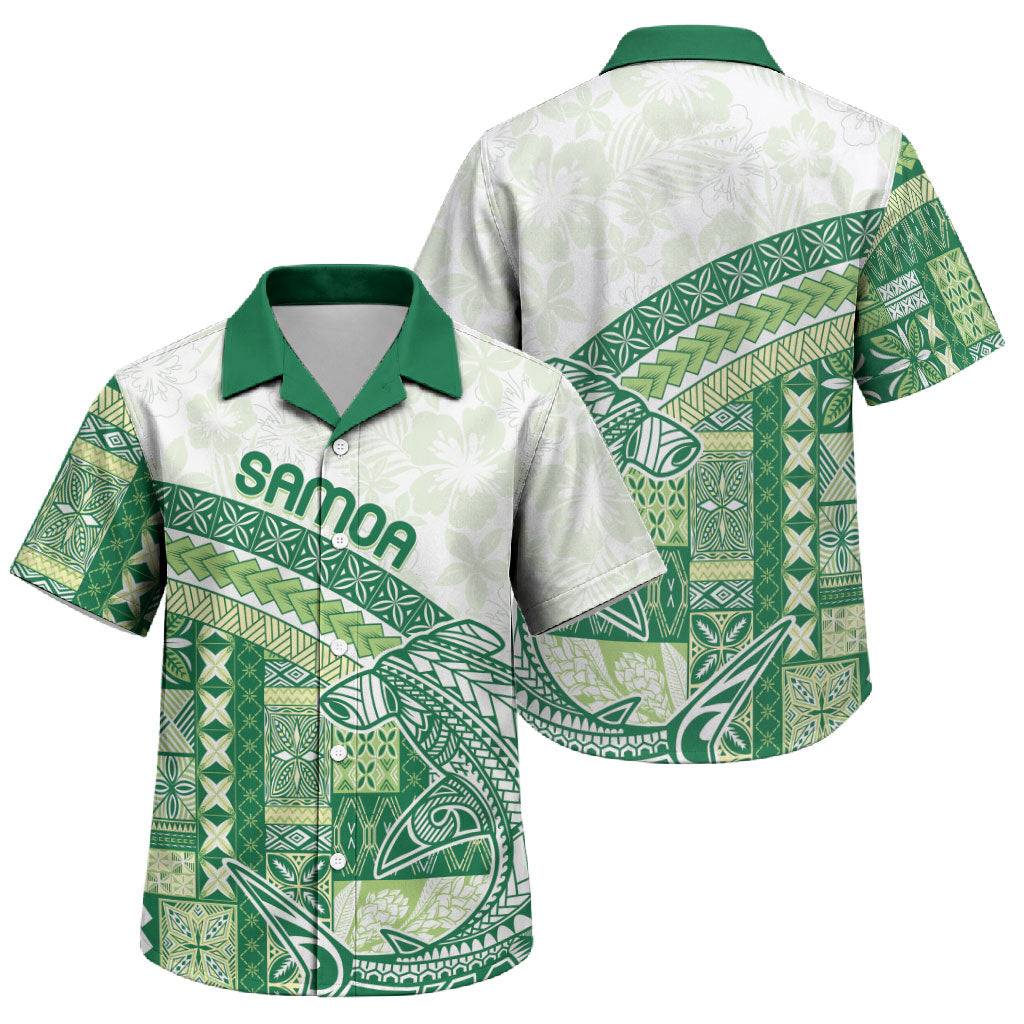 Samoa Mamanu Siapo Forest Green Family Matching Off Shoulder Maxi Dress and Hawaiian Shirt Tatau Malie