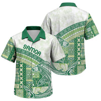 Samoa Mamanu Siapo Forest Green Family Matching Short Sleeve Bodycon Dress and Hawaiian Shirt Tatau Malie