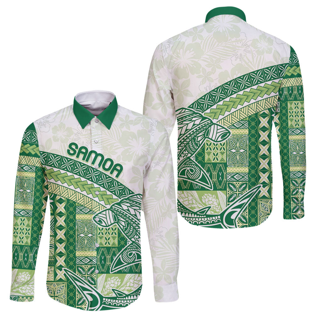 Samoa Mamanu Siapo Forest Green Family Matching Summer Maxi Dress and Hawaiian Shirt Tatau Malie