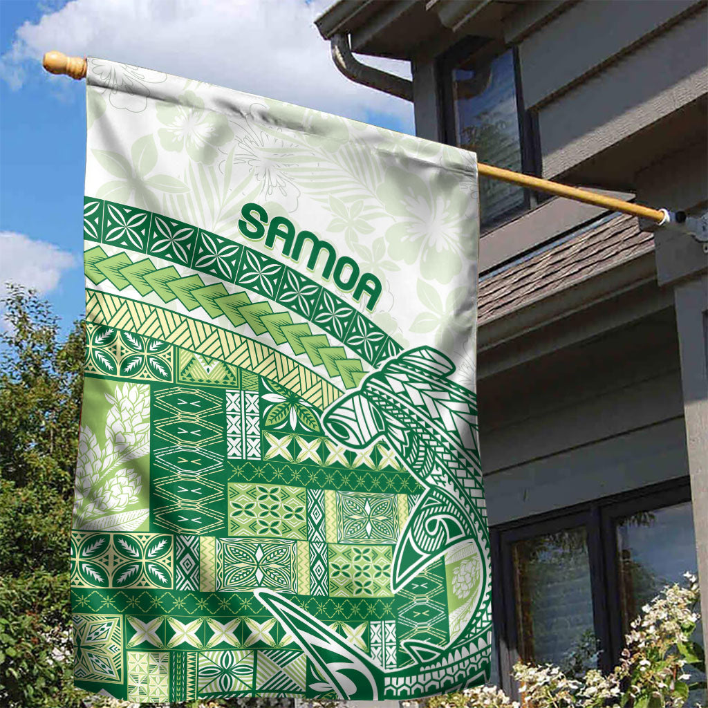 Samoa Mamanu Siapo Forest Green Garden Flag Tatau Malie