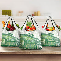 Samoa Mamanu Siapo Forest Green Grocery Bag Tatau Malie