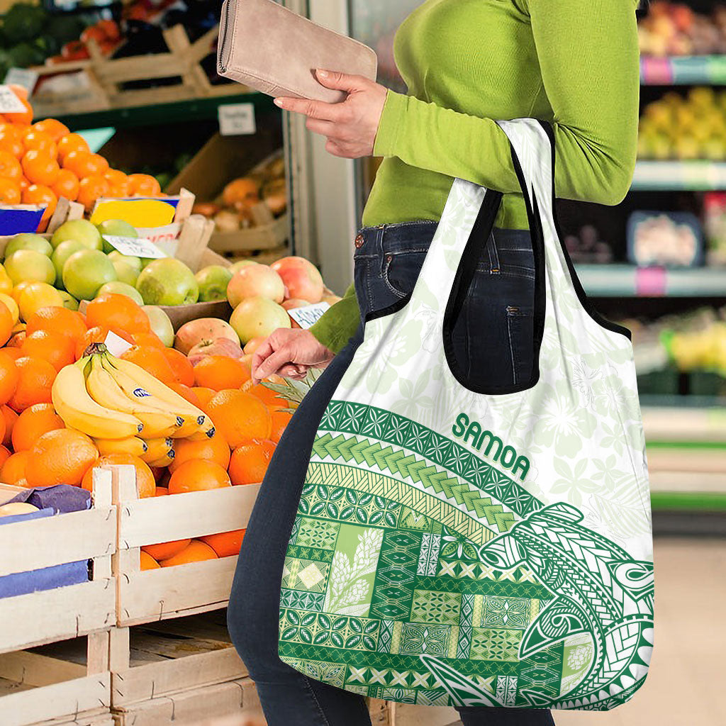 Samoa Mamanu Siapo Forest Green Grocery Bag Tatau Malie