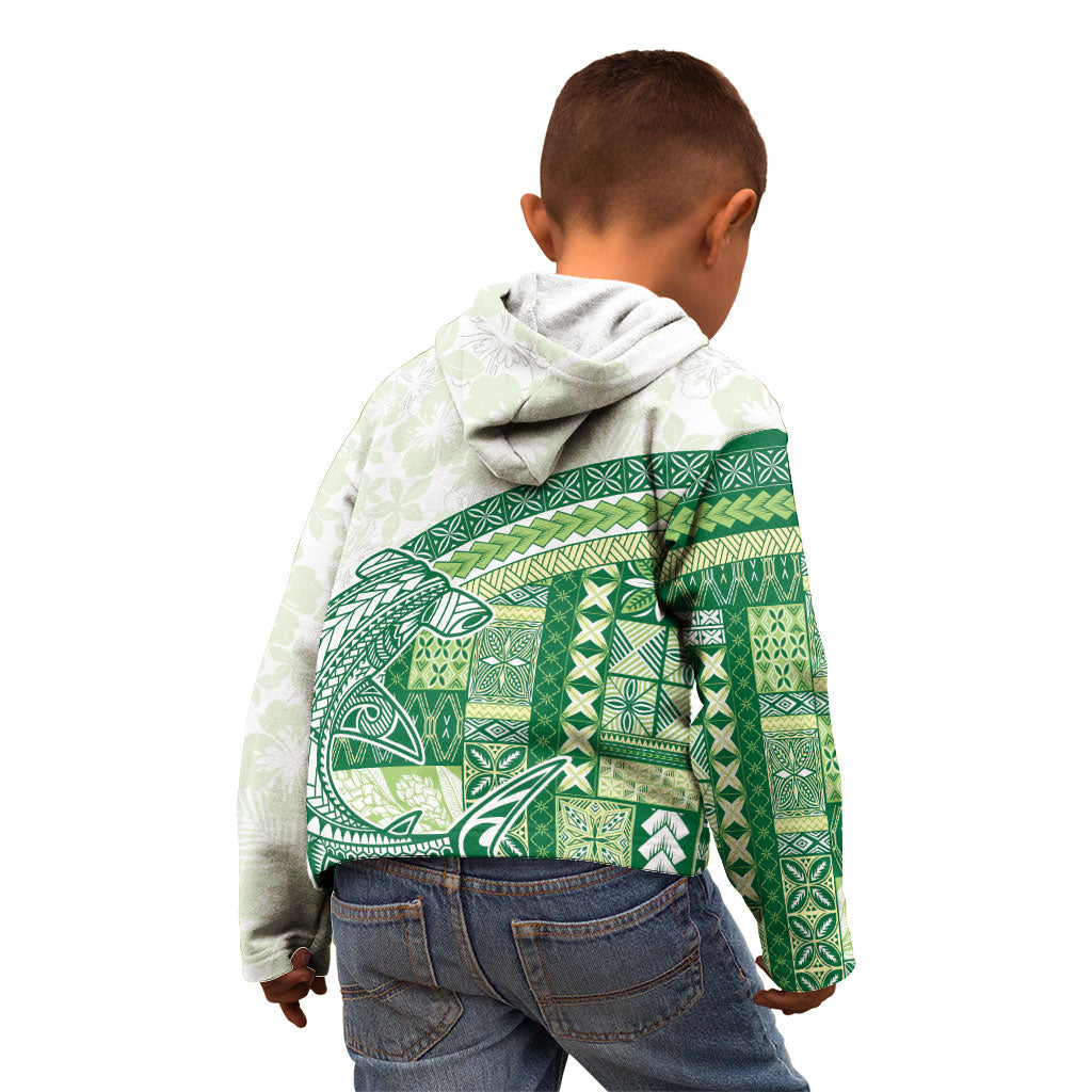 Samoa Mamanu Siapo Forest Green Kid Hoodie Tatau Malie