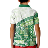 Samoa Mamanu Siapo Forest Green Kid Polo Shirt Tatau Malie