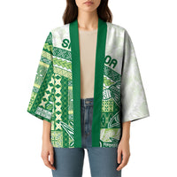 Samoa Mamanu Siapo Forest Green Kimono Tatau Malie