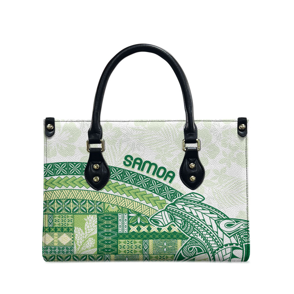 Samoa Mamanu Siapo Forest Green Leather Bag Tatau Malie