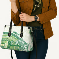 Samoa Mamanu Siapo Forest Green Leather Bag Tatau Malie