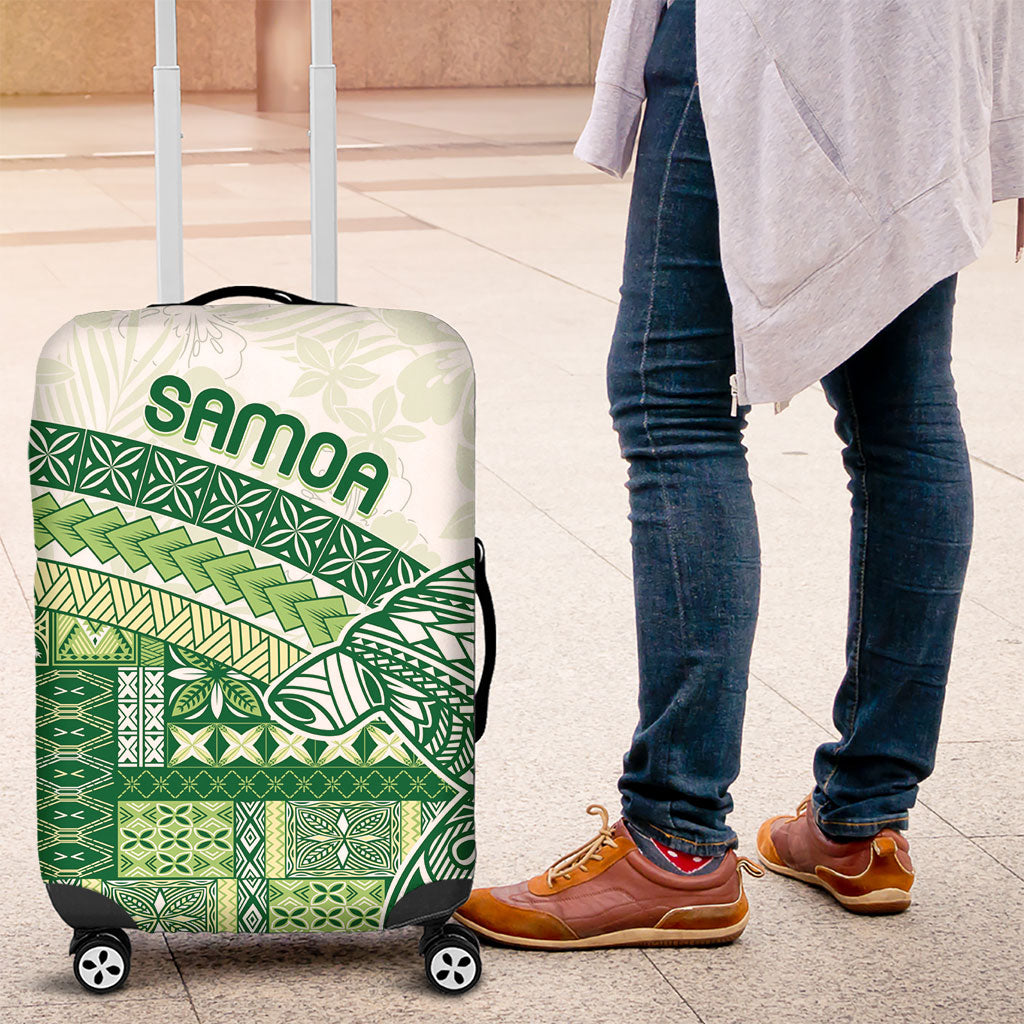Samoa Mamanu Siapo Forest Green Luggage Cover Tatau Malie