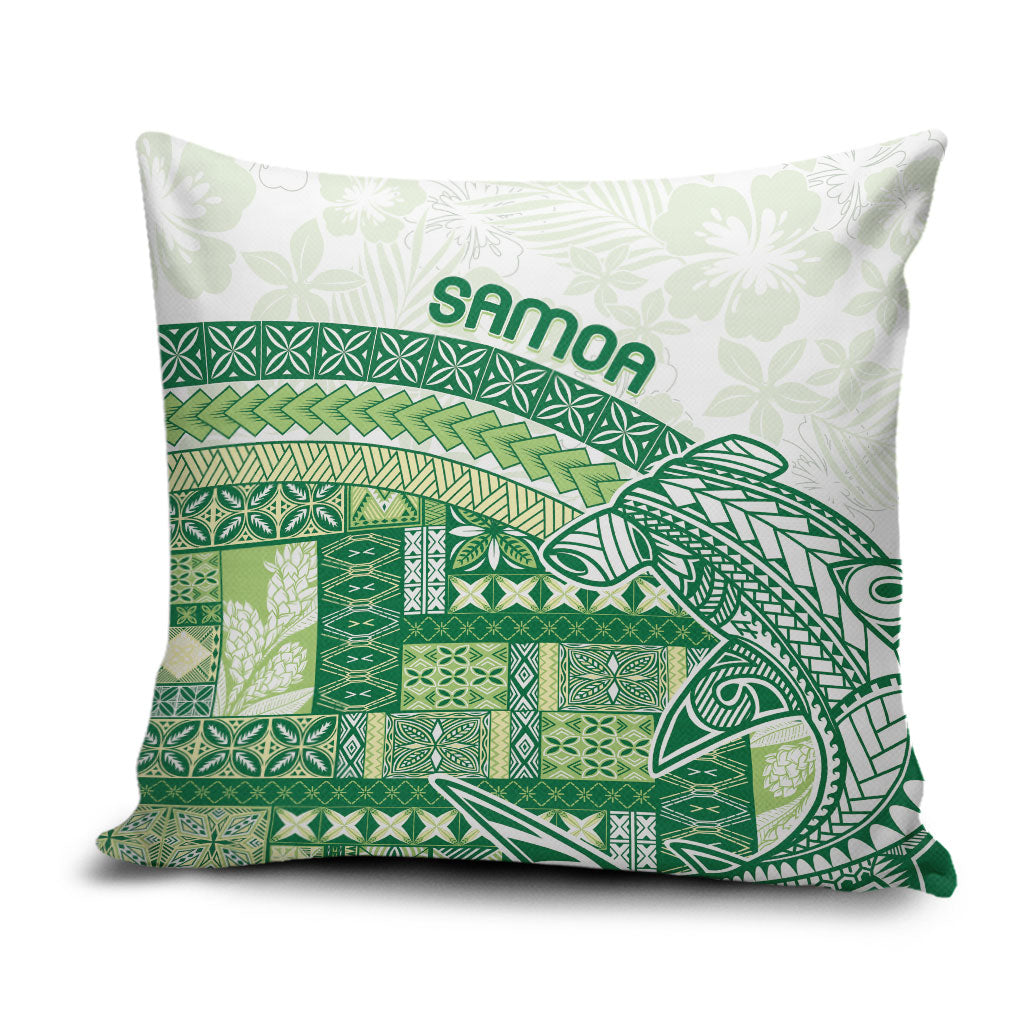 Samoa Mamanu Siapo Forest Green Pillow Cover Tatau Malie