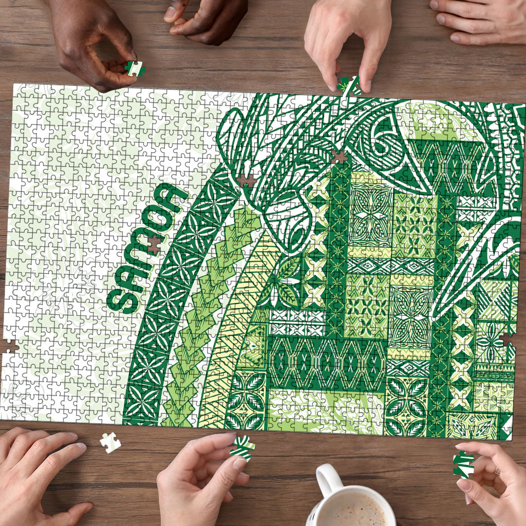 Samoa Mamanu Siapo Forest Green Puzzle Tatau Malie