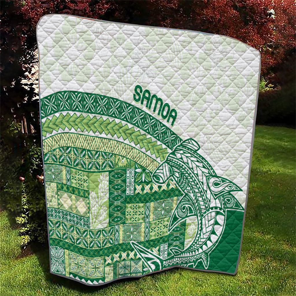 Samoa Mamanu Siapo Forest Green Quilt Tatau Malie