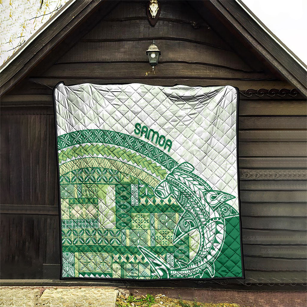 Samoa Mamanu Siapo Forest Green Quilt Tatau Malie