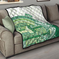 Samoa Mamanu Siapo Forest Green Quilt Tatau Malie