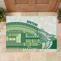 Samoa Mamanu Siapo Forest Green Rubber Doormat Tatau Malie