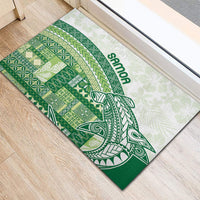 Samoa Mamanu Siapo Forest Green Rubber Doormat Tatau Malie
