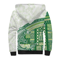 Samoa Mamanu Siapo Forest Green Sherpa Hoodie Tatau Malie