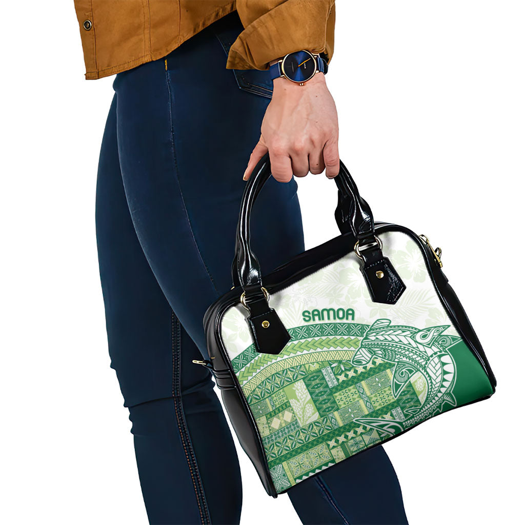 Samoa Mamanu Siapo Forest Green Shoulder Handbag Tatau Malie