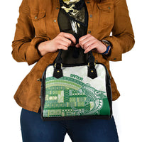 Samoa Mamanu Siapo Forest Green Shoulder Handbag Tatau Malie