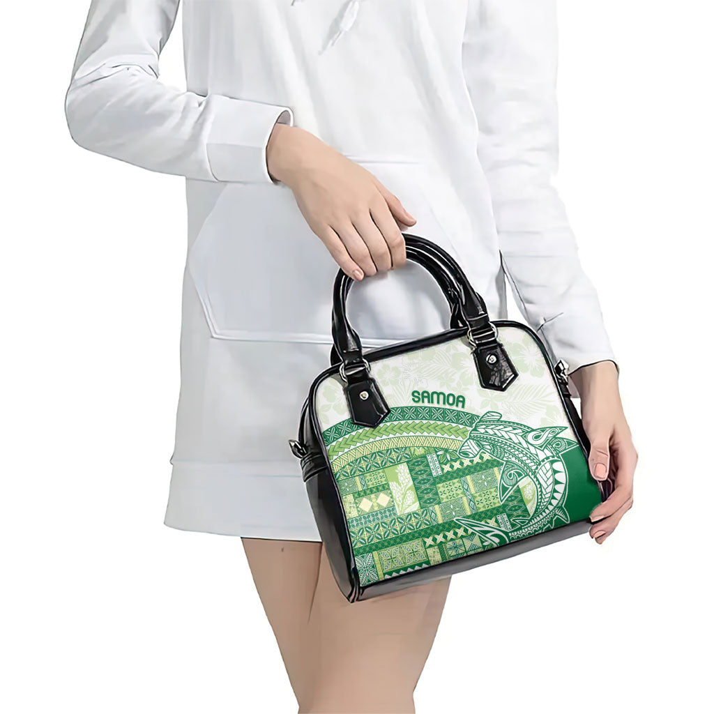 Samoa Mamanu Siapo Forest Green Shoulder Handbag Tatau Malie