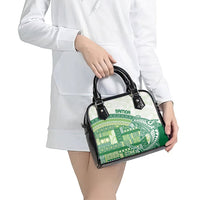 Samoa Mamanu Siapo Forest Green Shoulder Handbag Tatau Malie