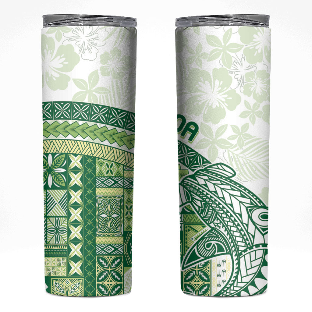 Samoa Mamanu Siapo Forest Green Skinny Tumbler Tatau Malie