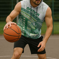 Samoa Mamanu Siapo Forest Green Sleeveless Hoodie Tatau Malie