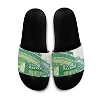 Samoa Mamanu Siapo Forest Green Slide Sandals Tatau Malie