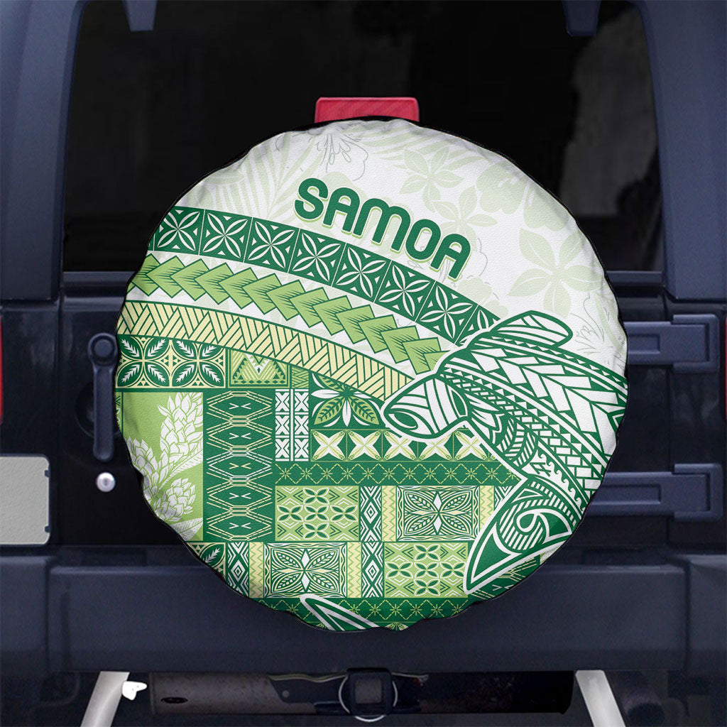 Samoa Mamanu Siapo Forest Green Spare Tire Cover Tatau Malie