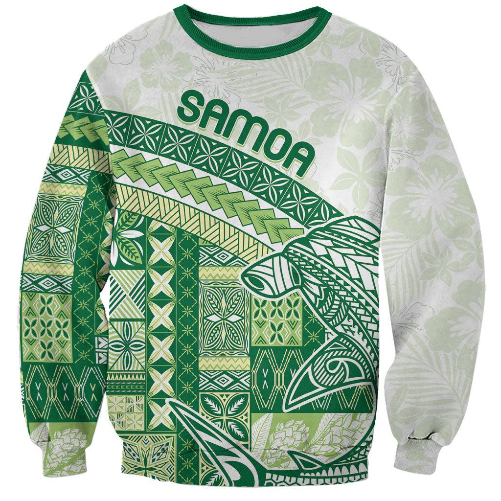 Samoa Mamanu Siapo Forest Green Sweatshirt Tatau Malie LT7 Unisex Forest Green - Polynesian Pride