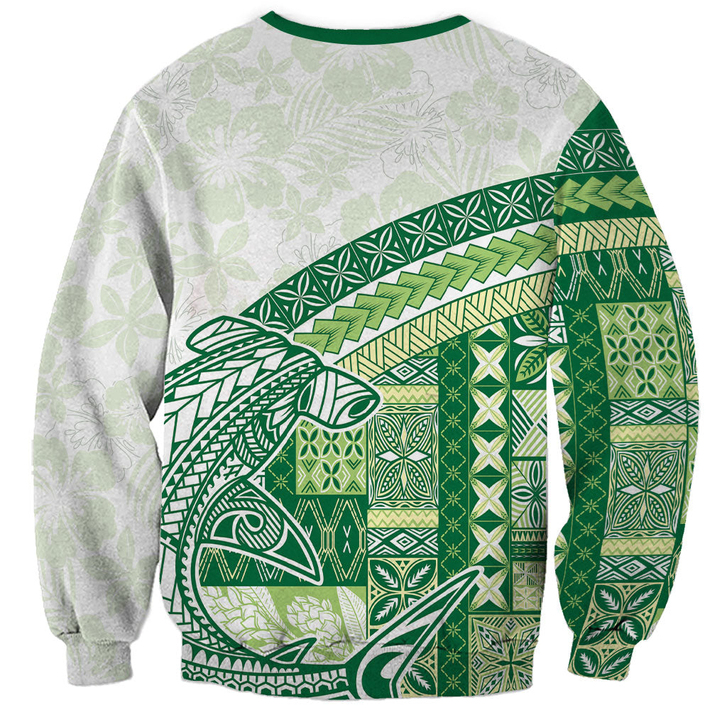 Samoa Mamanu Siapo Forest Green Sweatshirt Tatau Malie