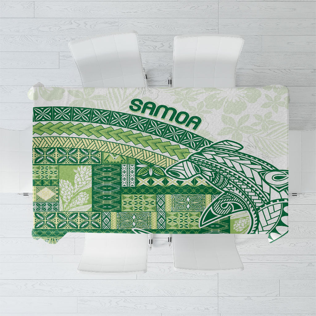 Samoa Mamanu Siapo Forest Green Tablecloth Tatau Malie