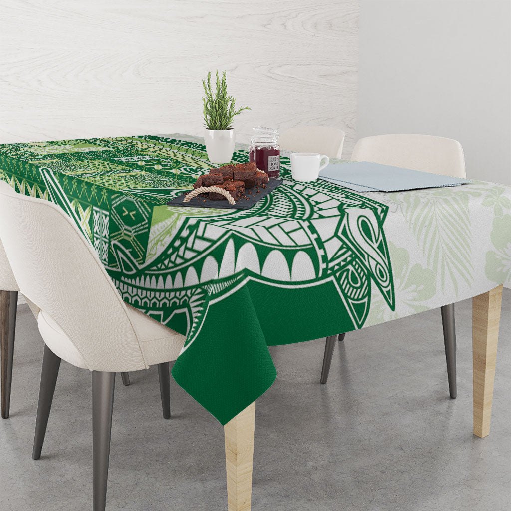 Samoa Mamanu Siapo Forest Green Tablecloth Tatau Malie
