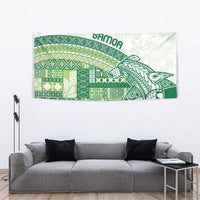 Samoa Mamanu Siapo Forest Green Tapestry Tatau Malie