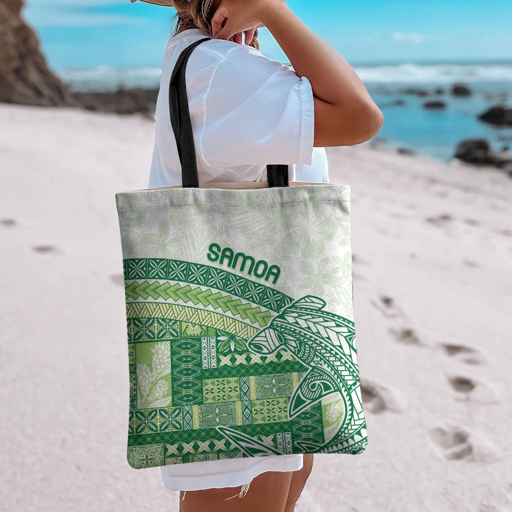 Samoa Mamanu Siapo Forest Green Tote Bag Tatau Malie