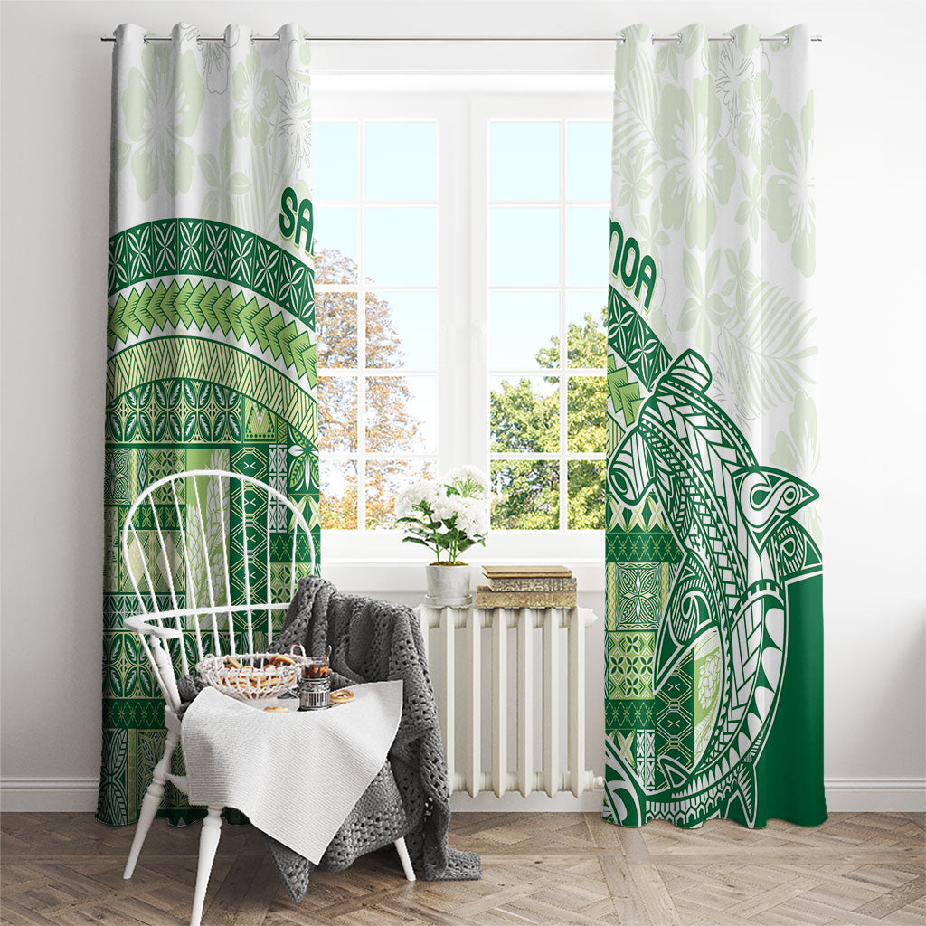 Samoa Mamanu Siapo Forest Green Window Curtain Tatau Malie