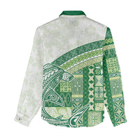 Samoa Mamanu Siapo Forest Green Women Casual Shirt Tatau Malie