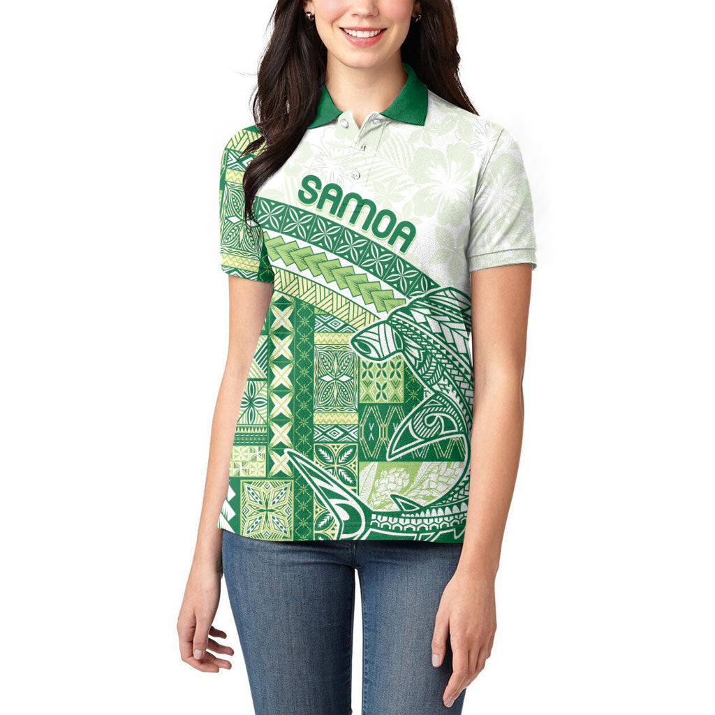 Samoa Mamanu Siapo Forest Green Women Polo Shirt Tatau Malie