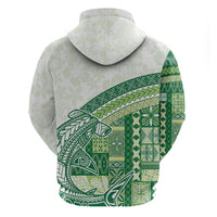 Samoa Mamanu Siapo Forest Green Zip Hoodie Tatau Malie