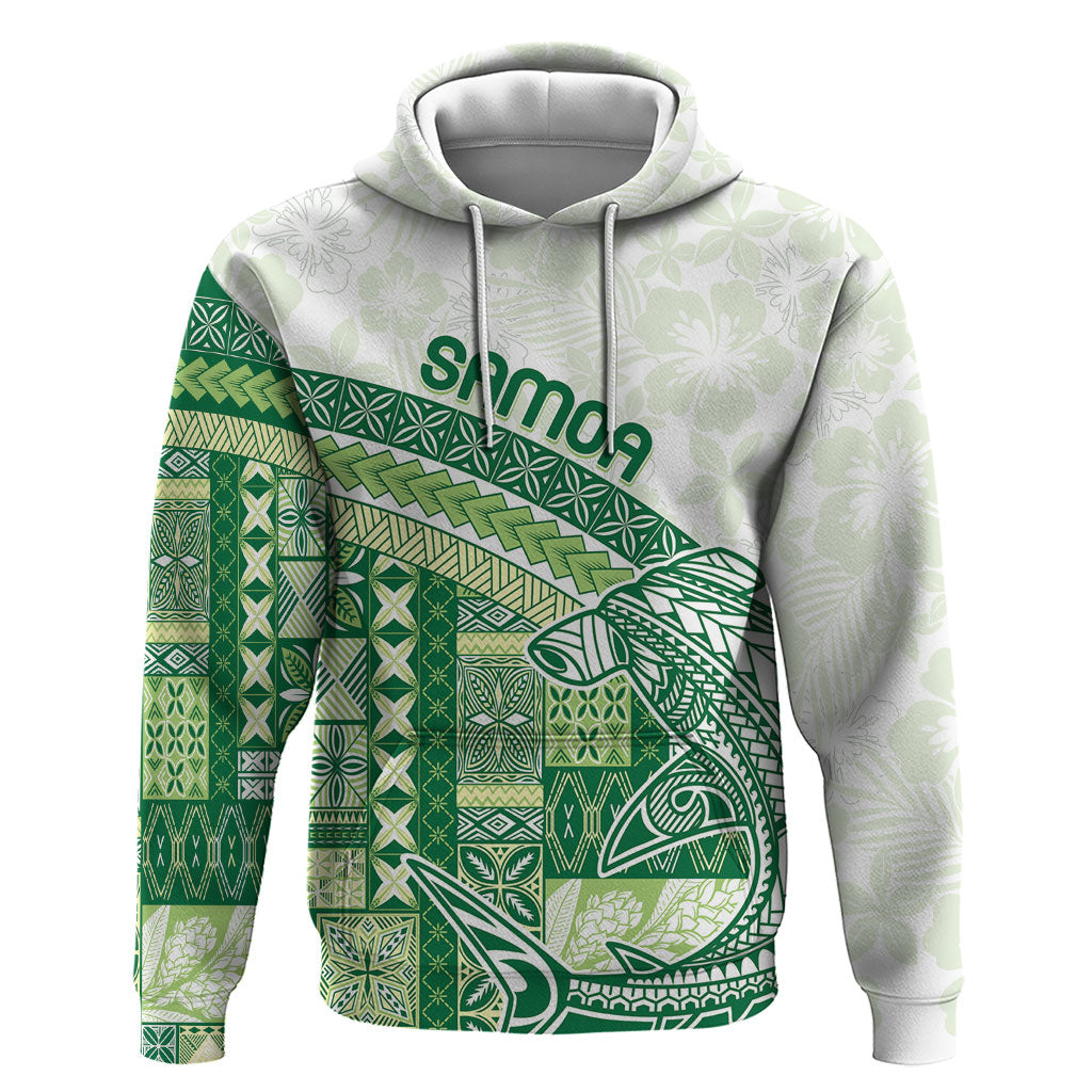 Samoa Mamanu Siapo Forest Green Zip Hoodie Tatau Malie