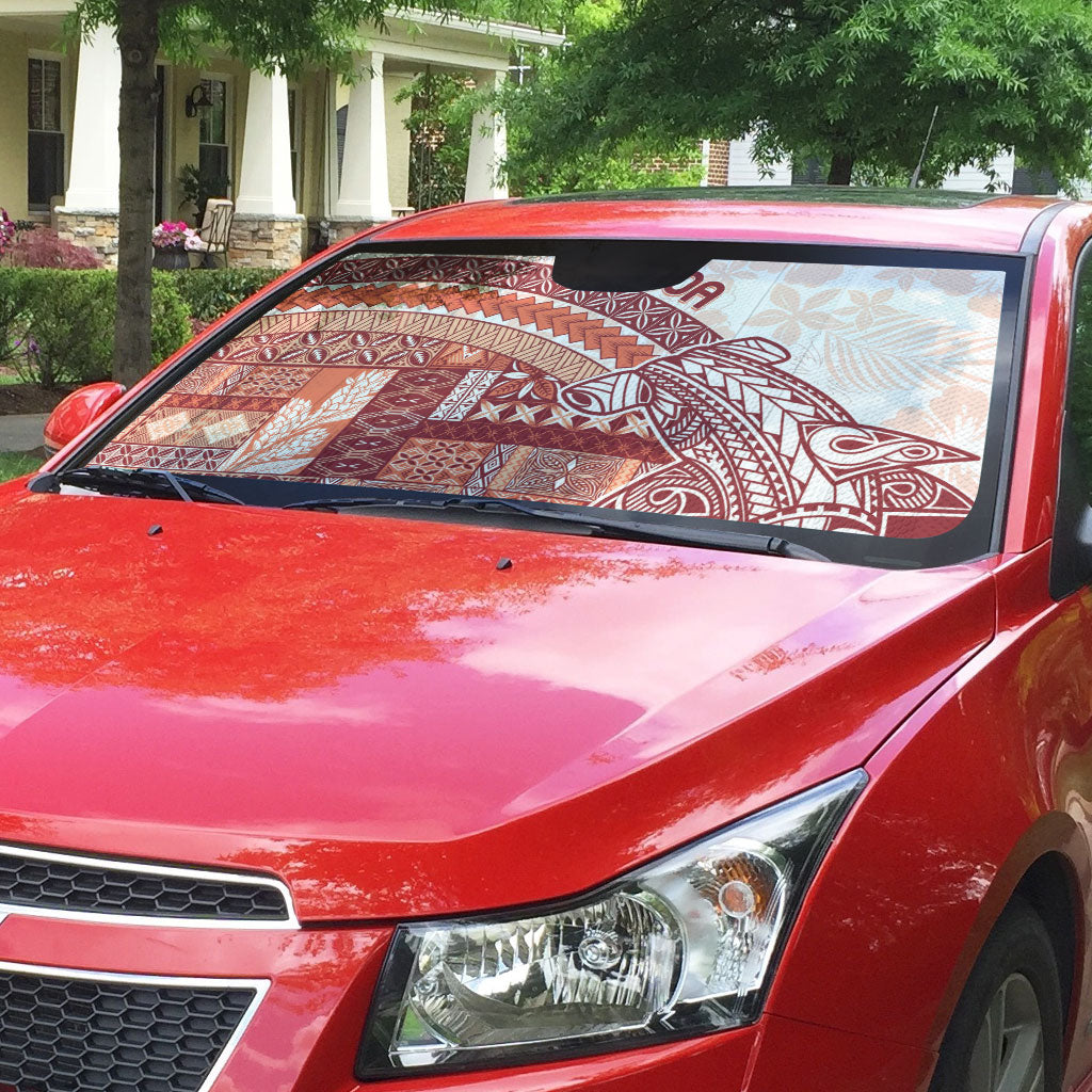 Samoa Mamanu Siapo Crimson Auto Sun Shade Tatau Malie