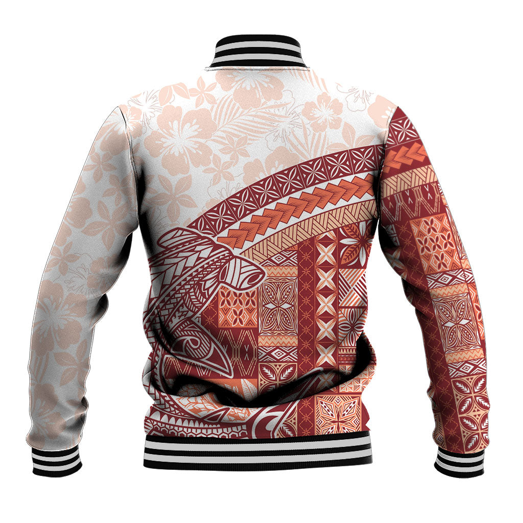 Samoa Mamanu Siapo Crimson Baseball Jacket Tatau Malie