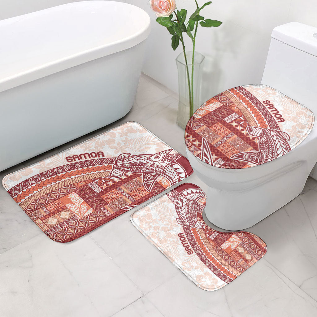 Samoa Mamanu Siapo Crimson Bathroom Set Tatau Malie