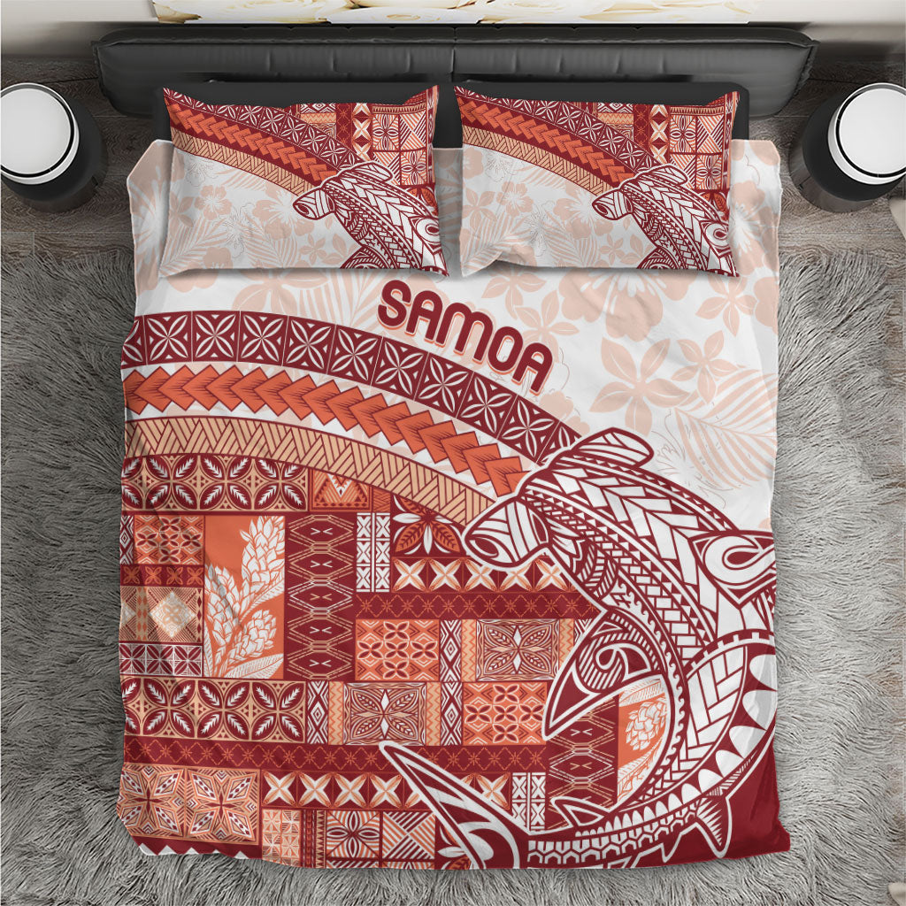 Samoa Mamanu Siapo Crimson Bedding Set Tatau Malie LT7 Red - Polynesian Pride